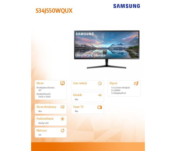 SAMSUNG 34" LS34J550WQRXEN - 636537 - zdjęcie 15